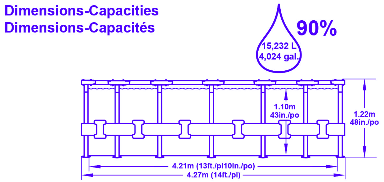 PREORDER - Bestway 4.27m x 1.22m Steel Pro MAX Frame Pool with 800gal
